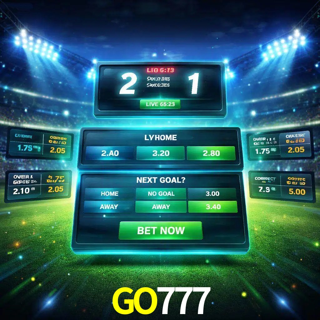 Vista de apuestas en vivo GO777 durante un partido en curso