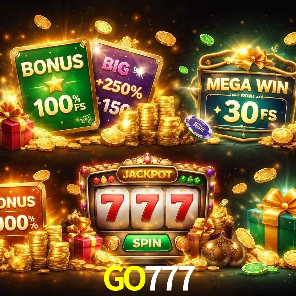 Tipos de bonos GO777 incluyendo recompensas de bienvenida y promociones continuas